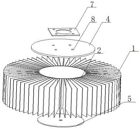 一種帶脈動(dòng)熱板延展體的大功率LED照明相變散熱器